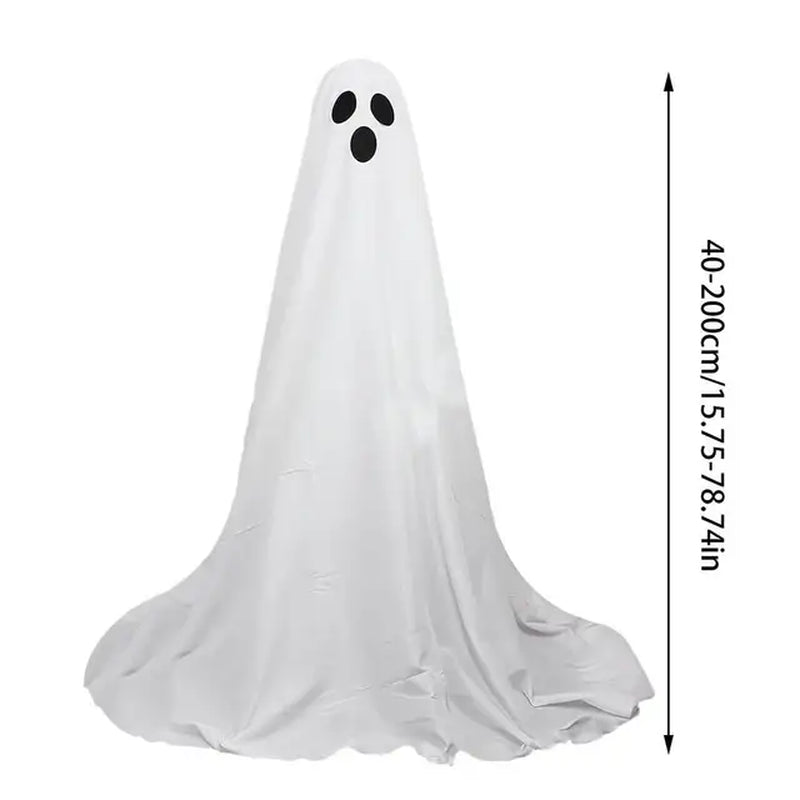 Illuminated White Ghost Decoration: LED String Lights for Halloween