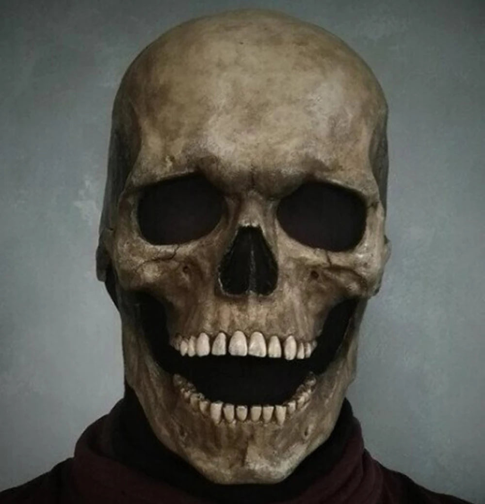 Realistic Halloween Skull Mask with Movable Jaw