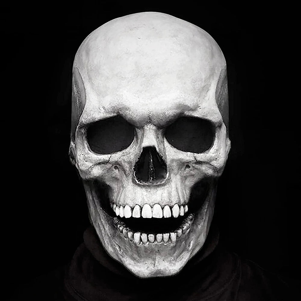 Realistic Halloween Skull Mask with Movable Jaw