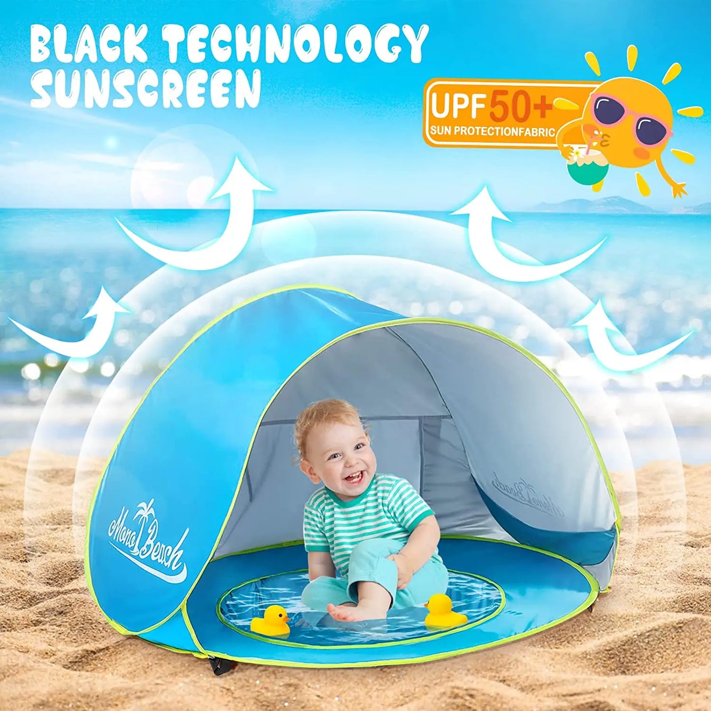 SunSafe Baby Beach Tent: UV Protection, Pool Playhouse, and Outdoor Toy Haven for Kids