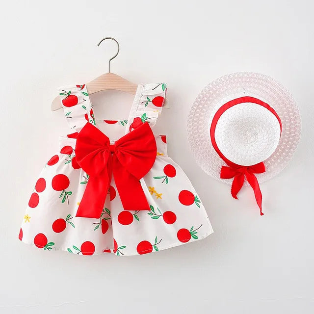 Summer Chic: Baby Girl Fruit Print Cotton Fashion Dress