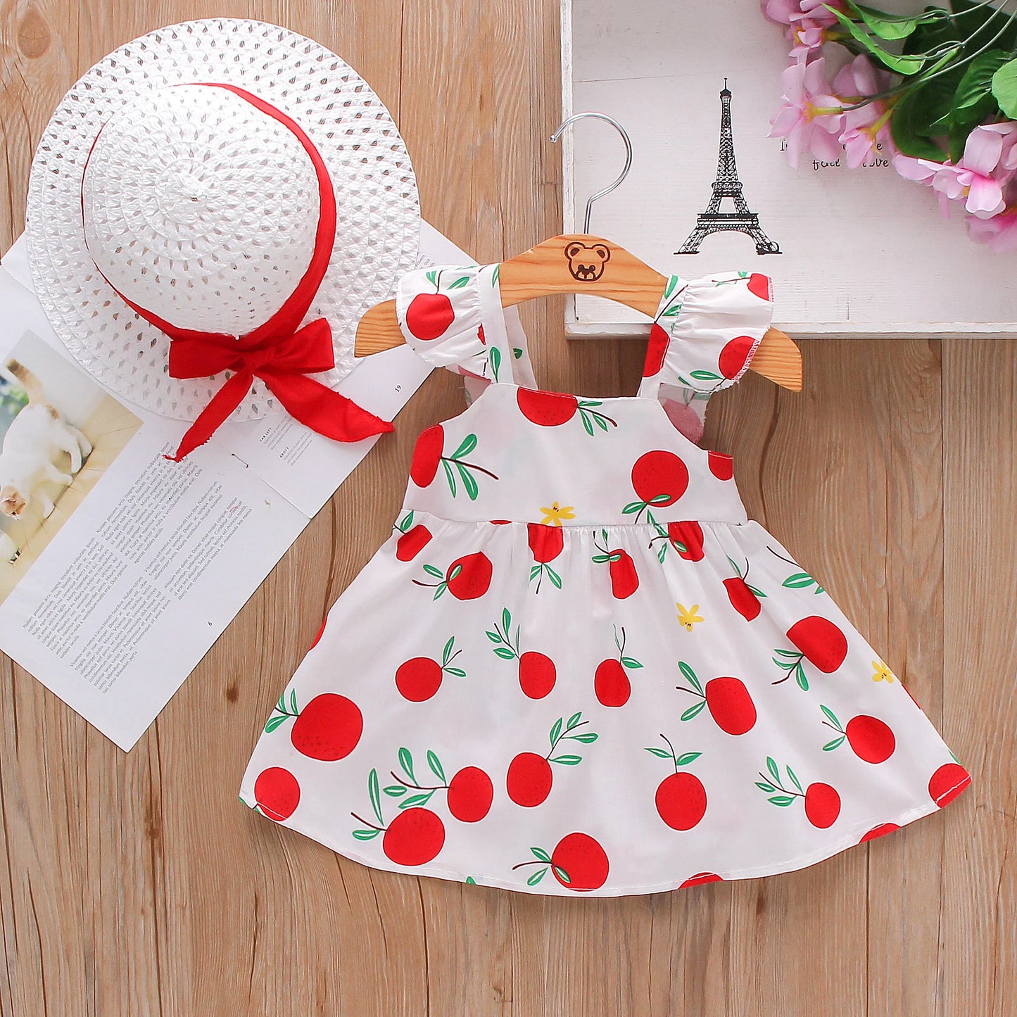 Summer Chic: Baby Girl Fruit Print Cotton Fashion Dress