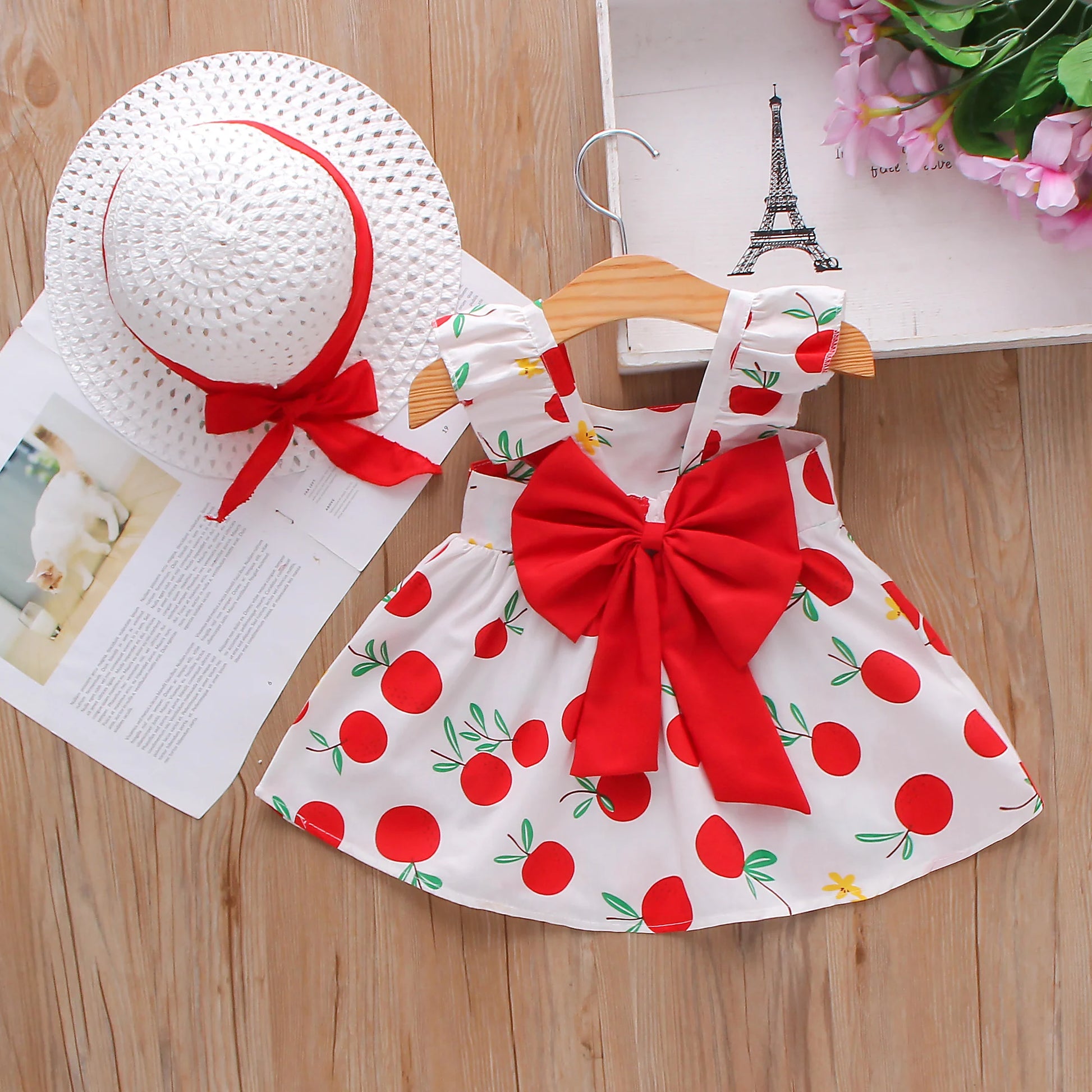 Summer Chic: Baby Girl Fruit Print Cotton Fashion Dress