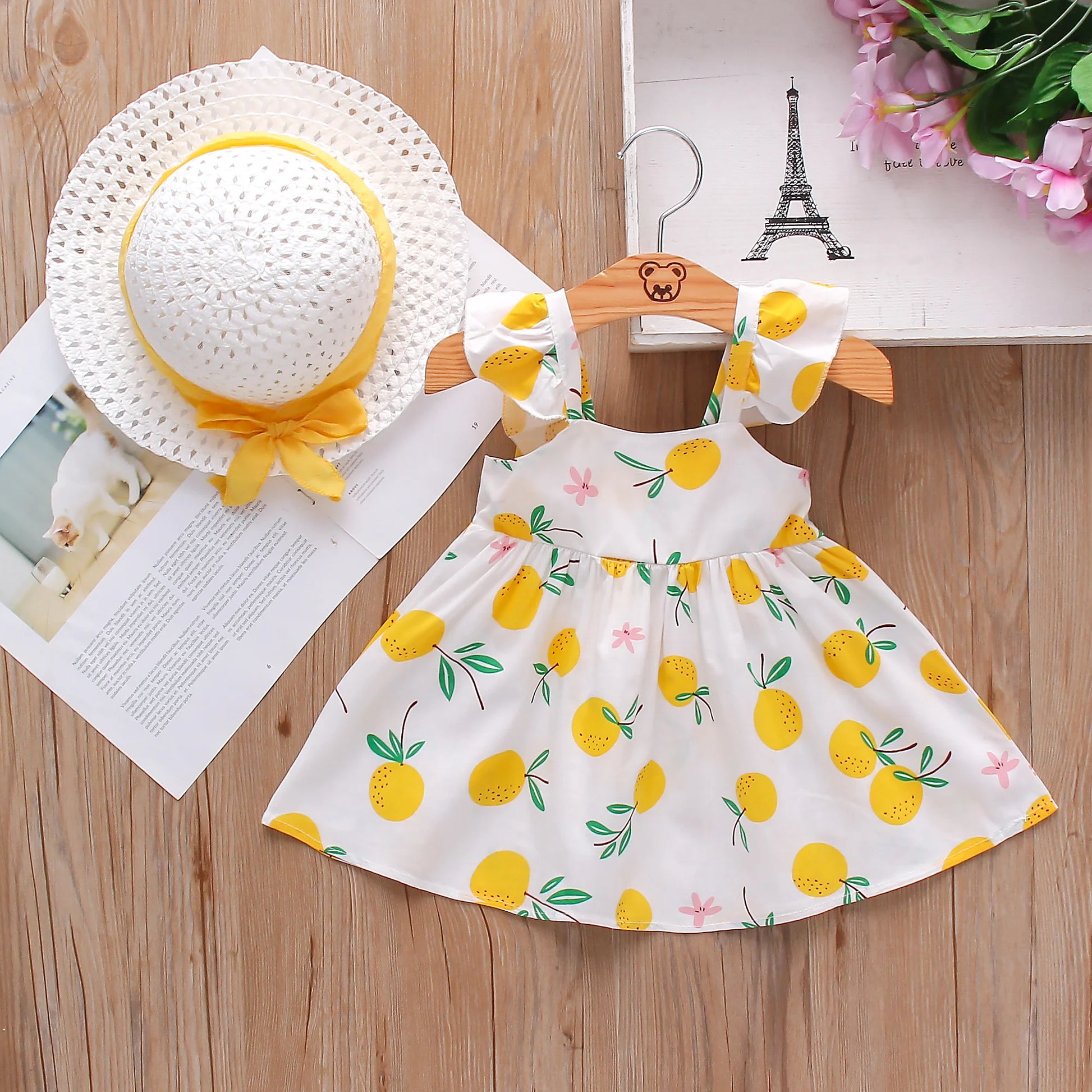 Summer Chic: Baby Girl Fruit Print Cotton Fashion Dress