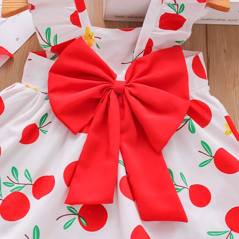 Summer Chic: Baby Girl Fruit Print Cotton Fashion Dress