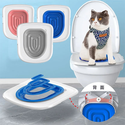 Reusable Plastic Cat Toilet Training Kit - Litter Mat and Trainer