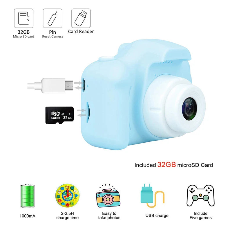 Mini HD Digital Video Selfie Camera Toy for Kids: Portable Outdoor Photography and Educational Fun, Ideal Christmas Gift