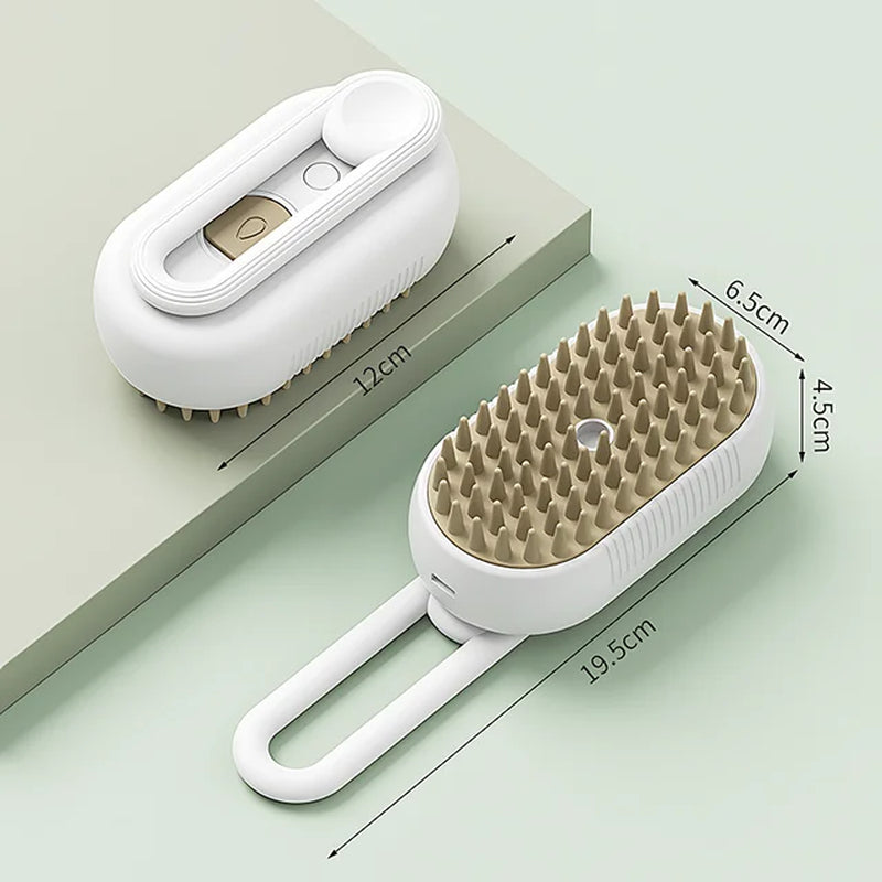 3-in-1 Pet Steam Brush: Massage, Spray, Hair Removal - Enhance Grooming and Cleanliness!